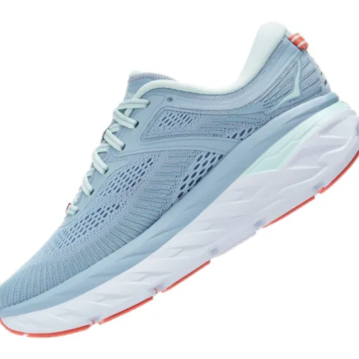 Hot Hoka Bondi 7 Women's Running Shoes – Blue Fog / Blue Glass Discount Running Shoes