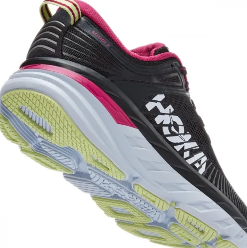 Store Hoka Bondi 7 Women's Running Shoes – Blue Graphite / Festival Fuchsia Sale Running Shoes