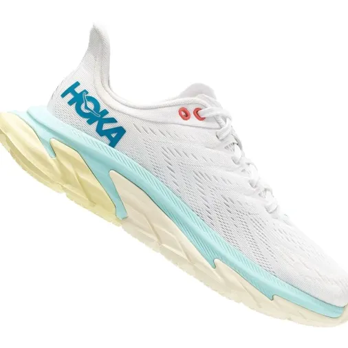 Cheap Hoka One One Clifton Edge Women's Running Shoes – Blanc De Blanc / Blue Tint Discount Running Shoes