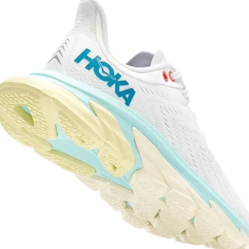 Cheap Hoka One One Clifton Edge Women's Running Shoes – Blanc De Blanc / Blue Tint Discount Running Shoes