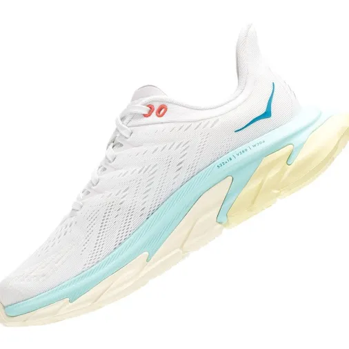 Cheap Hoka One One Clifton Edge Women's Running Shoes – Blanc De Blanc / Blue Tint Discount Running Shoes