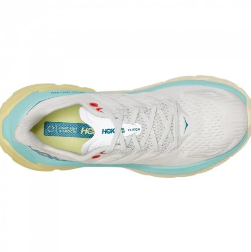 Cheap Hoka One One Clifton Edge Women's Running Shoes – Blanc De Blanc / Blue Tint Discount Running Shoes