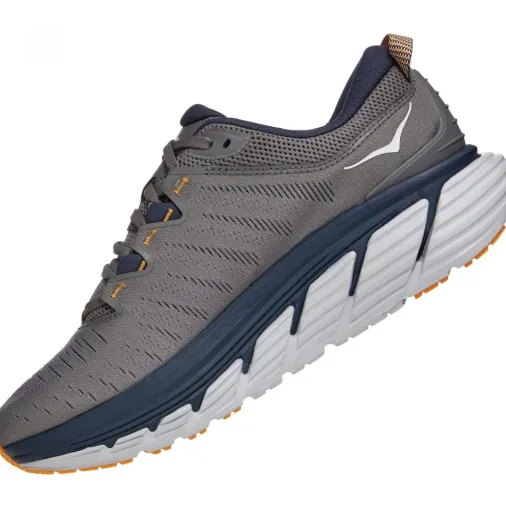 Best Sale Hoka One One Gaviota 3 Running Shoes – Charcoal Grey / Ombre Blue Discount Running Shoes