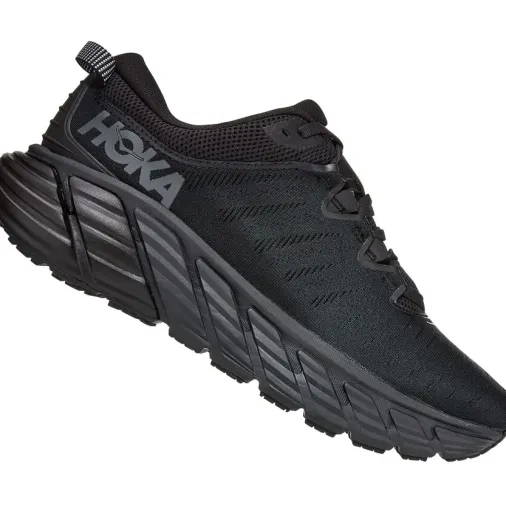 Cheap Hoka One One Gaviota 3 Wide Women's Running Shoes – Black / Black Outlet Running Shoes