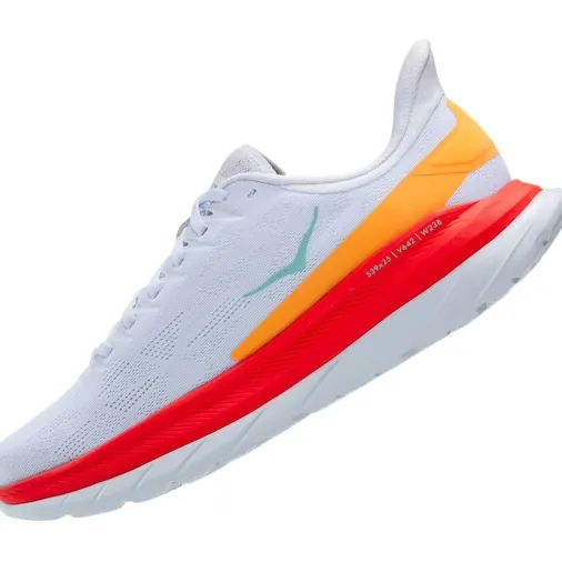 Cheap Hoka One One Mach 4 Women's Running Shoes – White / Fiesta Outlet Running Shoes